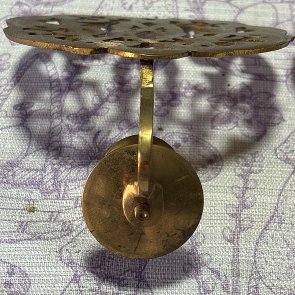 Chinoiserie Candle Sconce Pair two 2 solid brass medallion sconces wall décor - Picture 6 of 9